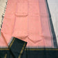 Peach Pastel Pink Pillayar Moggu green korvai Kanchipuram Pure Silk


Soft peach-pink body with delicate gold pillayar moggu & buttas

Contrast deep green pallu with rich zari stripes & coin buttas 

Silk mark , free shipping (USA)  two weeks