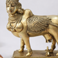 8 Inch Pure Brass Kamadhenu – Hindu Sacred Kamadhenu Sculpture on Ornate Pedestal