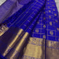 Kalyana Neelam Kattam — Kanchipuram Pure Silk

Deep royal neelam blue body with kattam (grid) checks & mayil buttas

Grand gold kaddi border with ornate paisley vines; rich zari pallu

Silk Mark Certified | Free Shipping within USA

Dispatch in 1 Week
