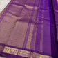 Varnam – Pastel Pink Kanchipuram Silk Saree with Lilac Purple Rudraksha Zari Border & Ornate Kamalam Pallu | Pure Handloom Heritage