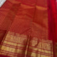 Kani ✨  Red lustrous body with delicate zigzag Zari lines Mulberry Silk Kanchipuram Saree with Intricate Zari Kamalam Buttas, Varisaipet Muthuseer & Annampet Floral Borders, Flowing Vines, Bavanji Border Deck, and Diamond Pet Pallu with Thilakam Motifs!