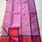 Gulabi Kattam – Pure Kanchipuram Silk Saree
Pastel Pink Body with Fine Zari Grid Checks
Raspberry Korvai Borders with Floral Zari Work
Grand Raspberry–Magenta Brocade Pallu
Silk Mark Certified | Fall & Pico Done | | ships in 2 weeks