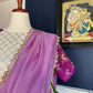 "Rita" collection - Pure silk banarasi blouse with pure tissue silk saree set in lavender and cream