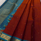 Komethagam Rama ✨
Pure Kanchipuram Silk Saree in Ember Red & Rāmar Blue
Ember-red body with gold zari buttas – gemstone inspired
Contrast Rāmar-blue border with chakra & vine motifs

Silk Mark Certified, delivery in 2 weeks