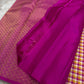Mutyam – Handwoven Borderless Kanchipuram Pure Silk Saree with Traditional Paalum Pazhamum Baby Checks or kasa kasa kattamDual Contrast Green & Pink Selvedges, and a Subtle Zari Woven Pallu, silk mark certified, ships in two weeks