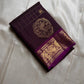 Sorgavaasal Kili , stunning motif in dark brown and purple zari kattam zari woven yazhi buttas in pure silk kanchipuram