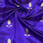 Pure silk Chanderi handloom striking purple shot indigo sona roopa silver gold butti saree