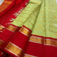 Pistachio Ganga Jamuna – Pure Kanchipuram Silk Saree
pistachio green body with zari kattam & floral buttas ✨
Ganga Jamuna borders in emerald green & vermilion red 🌿🔥
vermilion red pallu richly woven with zari, Silk Mark Certified, delivery in 2 weeks