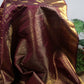 Pure Kanchipuram Silk Saree Wine Plum with Antique Gold Zari Kattam Checks and Gandaberunda Butta