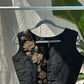 "zoya" collection - Pure raw silk ( 100gms) embroidered blouse in gold, silver and copper zardosi in black