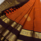 Rust Orange Choodamani — Pure Silk Kanchipuram
Rust-orange body with golden paisley buttas ✨
Deep maroon korvai borders with temple-arch zari 🌸
Grand maroon brocade pallu with elephants & florals 🪔
Silk Mark Certified • Free Shipping USA • Ships in Two