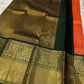 Gayatri ✨ – Fiery Orange Kanchipuram Pure Silk Saree
with All-Over Diamond Brocade & Paisley Buttas
Broad Bottle-Green Korvai Border in 3gms Pure Zari 🌿
Majestic Deep Green Pallu with Jaal & Vine Motifs
Silk mark zari certificate provided