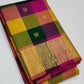 Sunset Mosaic – Paalum Pazhamum – Pure Kanchipuram Silk Saree
Vibrant Multicolored Checks in Yellow, Green, Rust & Maroon
Golden Zari Borders with Traditional Intricate Weaves

Silk Mark Certified, delivery in 2 weeks