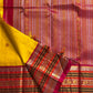 Pasupu sonaroopa -yellow body with green chakram & maroon sheaf buttas • Varisaipet korvai borders in rust, olive & rani pink with dual-tone zari • Grand  pallu with temple vines & medallions ✨
Silk Mark Certified ✅ • Free Shipping within USA in 1 week