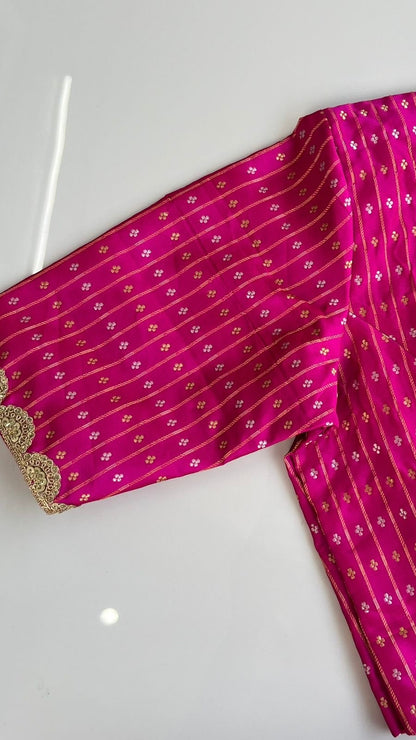 Rani pink banarasi silk blouse