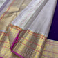 Shubra — Pure Silk Kanchipuram Saree
Royal Purple with Gold Buttas & Silver-White Tissue Border ✨
Silk Mark Certified • Fall & Pico Done • Free USA Shipping • Ships in Two Weeks ✅