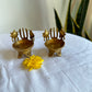 Brass shankh chakra diya (pair)