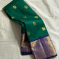 ✨ Pure Kanchipuram Silk Saree

🟢 Emerald green body with gold paisley buttas

💜 Royal purple korvai border & grand elephant procession pallu

🪡 Silk Mark Certified • Fall & Pico Done • Blouse Stitching $30

📦 Free USA Shipping • Dispatch in 1 week •