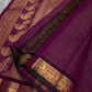 Purple Mayil Vairaoosi — Pure Silk Kanchipuram Saree
Royal purple body in fine vairaoosi pin-stripes with gold mayil motifs
Antique-gold zari borders, copper-rose brocade pallu & black selvedge ✨
Silk Mark Certified • Free USA Shipping • Ships in Two Week