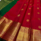Srinagar Red Mayil Kamalam — Pure Silk Kanchipuram Saree
Temple-red body with gold mayil kamalam buttas ✨
Emerald-green korvai borders & grand gold pallu 💫
Silk Mark Certified ✅ • Free USA Shipping 🚚 • Ships in 2 Weeks
