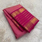 “Roja” Petal Pink Kanchipuram Pure Silk Saree
Peacock & Floral Zari Buttas on Body
Raspberry Pink Varisaipet Border with Ornate Kamalam Gorgeous Grid Pattern Zari Pallu