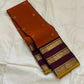 Rust Orange Varisaipet Mayil Chakram – Korvai Kanchipuram Silk Saree
Rust-orange body with gold chakram & peacock buttas
Vadamalli korvai border with varisaipet stripes & elephant motifs
Rich zari-brocade pallu | Contrast vadamalli blouse | silk mark