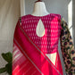 "Charu" collection - Ikat and kalamkari blouse in pink,green and white