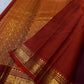 Maroon Kolam Korvai – deep wine-maroon body with tiny kolam buttas

Contrast burnt-orange korvai border with temple triangles & intricate kolam motifs

Silk Mark Certified | Fall & Pico Done | Blouse Stitching Available ($30)

Free Shipping 2 weeks