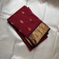 Maroon Yali Butta – Pure Korvai Kanchipuram Silk Saree
Deep maroon body with delicate gold zari paisley & floral buttas
Contrast chocolate-maroon korvai border featuring bold yali motifs
Silk mark certified- ships in 2 weeks