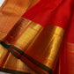 Kirtan ✨ – Vermilion Red Kanchipuram Pure Silk Saree
with Intricate Gold Zari Kattam Checks
Broad Lustrous Golden Border with Green Selvedge 🌿
Grand Radiant Pallu in Red & Gold Weaves
An Heirloom of Tradition, Festivity & Grace