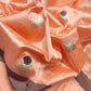 Peach Bloom – Pure Chanderi Silk Saree with Coffee Borders & Floral Resham Buttas | Tissue Pallu | Ships in Two Weeks