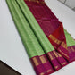 Pistachio Spring ✨ – Pure Kanchipuram Silk Saree
Pistachio Green Body with Elegant Kattam Checks
Red-Pink Shot Korvai Border with Gold Zari Motifs
Ruby-Red Pallu with Broad Zari Panel

Silk Mark Certified, delivery in 2 weeks