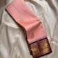 Mohana peach 🌸✨ – Graceful Peach Pure Kanchipuram Silk Saree with Handwoven Zari Peacocks 🦚, Deep Purple Peacock Border 💜🦚, Pillayar Moggu Detailing 🌺, & Intricately Woven Grid Zari Pallu 🎀💛