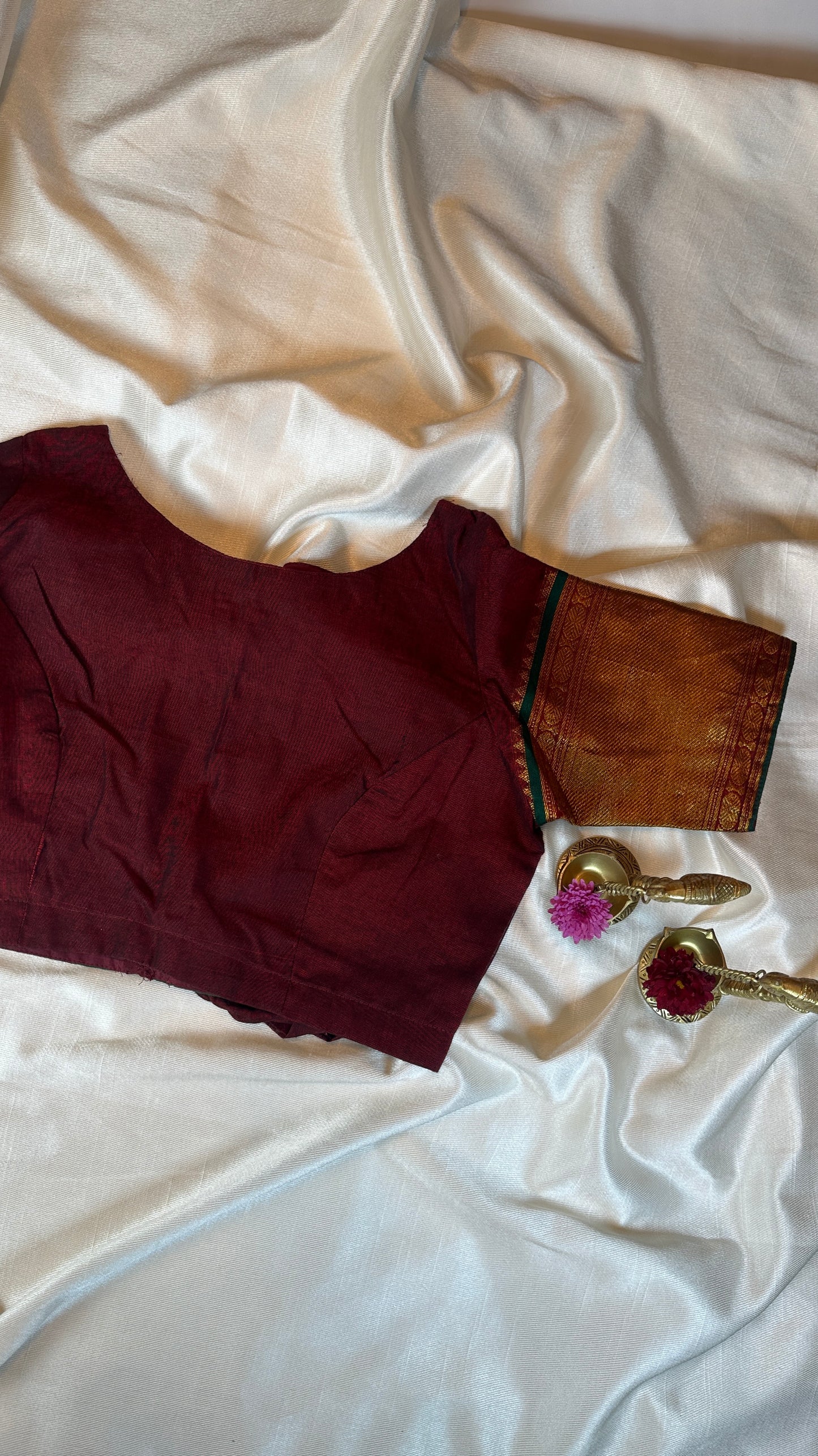 Maroon Narayanpet blouse