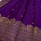 Lotus Glow — Violet | Pure Kanchipuram Silk Saree
A royal violet canvas with antique-gold zari peacocks, elephants & lotus motifs ✨
Silk Mark Certified • Free USA Shipping • Ships in Two Weeks
