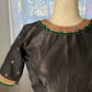 "Tanjore" collection - tanjore painting inspired silk embroidered blouse - Black green and red