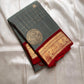 Sorgavaasal Kili , stunning motif in  golden dove grey and red zari kattam zari woven yazhi buttas in pure silk kanchipuram