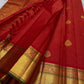 Nitya – Vibrant Red Pure Silk Kanchipuram Saree with Gold Vaira Oosi Stripes & Majestic Mayil Kamalam Border