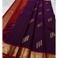 Ambara ✨ – Deep Purple Kanchipuram Pure Silk Saree
Woven zari butties in a rare rice reed motif 🌾
Striking red border with coin and ornate floral vines 🌹
Bold red pallu with diamond-grid lattice zari ✨
An heirloom weave of grace, contrast, and heritage