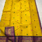 Kili Manjari — Pure Silk Kanchipuram
Haldi Yellow • Parrot & Coin silk thread Buttas • Plum Zari Border
Silk Mark Certified ✅ Free  Shipping ✅ Ships in 1 week ✅