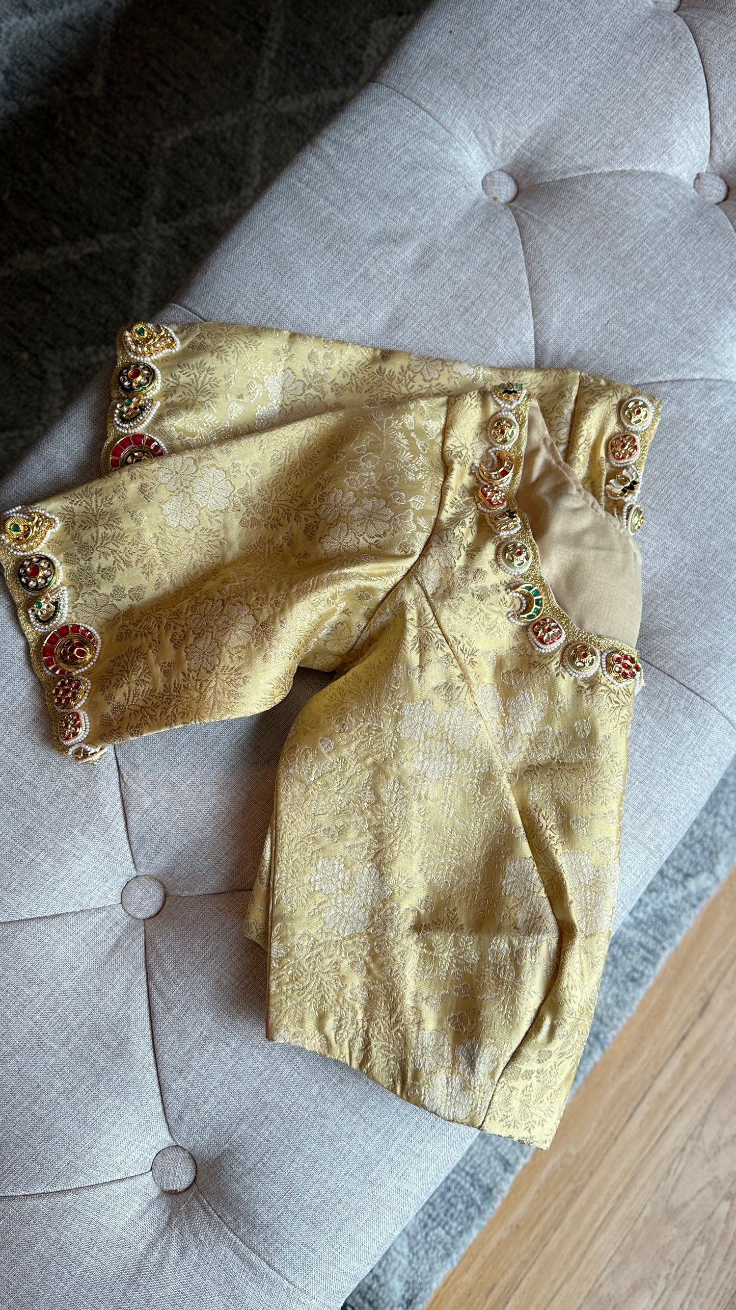 Banarasi blouse embroidered with meenakari work