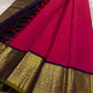 vibrant bright fuschia pink , purple vanasringaram border with a green  selvedge !