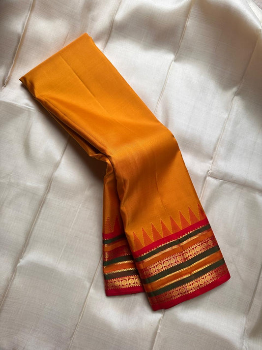 Maambhazha yellow 🥭 with red border pillayar moggu and varisaipet
