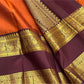 Rust Orange Ramyam – Pure Kanchipuram Silk Saree
Rust-orange body with pavin coin  buttas
Deep brown border with peacock panel & chakra medallions; grand zari pallu
Silk Mark Certified | Blouse Piece Included | Fall & Pico Done
Free Shipping in 1 week