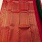 Sindhoor Padma Chakram — Pure Kanchipuram Silk Saree
Sindoor red body with lotus chakram jaal of elephants & paisleys, antique-gold border with green selvedge ✨
Grand brocade pallu & contrast emerald blouse • Silk Mark Certified • Free Shipping within USA