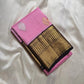 Roja Sonaroopa – Pure Kanchipuram Silk Saree
Blush Pink Body with Gold & Silver Paisley Buttas
Ebony Korvai Border with Temple Pillar Zari Design
Antique Gold Brocade Pallu with Grand Detailing

Silk Mark Certified, delivery in 2 weeks
