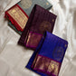 Sorgavaasal Kili , stunning motif in  golden dove grey and red zari kattam zari woven yazhi buttas in pure silk kanchipuram