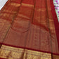 Sorgavaasal Kili , stunning motif in  golden dove grey and red zari kattam zari woven yazhi buttas in pure silk kanchipuram