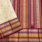 Pari Silk Thread Weaving — Pure Silk Kanchipuram

Ivory body with multi-color silk thread buttas (teal, wine & magenta)
Korvai contrast wine-magenta borders with vintage thread stripe panels
Temple gopuram inner edge & grand pallu in handwoven silk thread