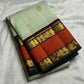 Pure Kanjivaram Silk Saree • Rettapet Yaanai Border • Pistachio Green with Rust Orange